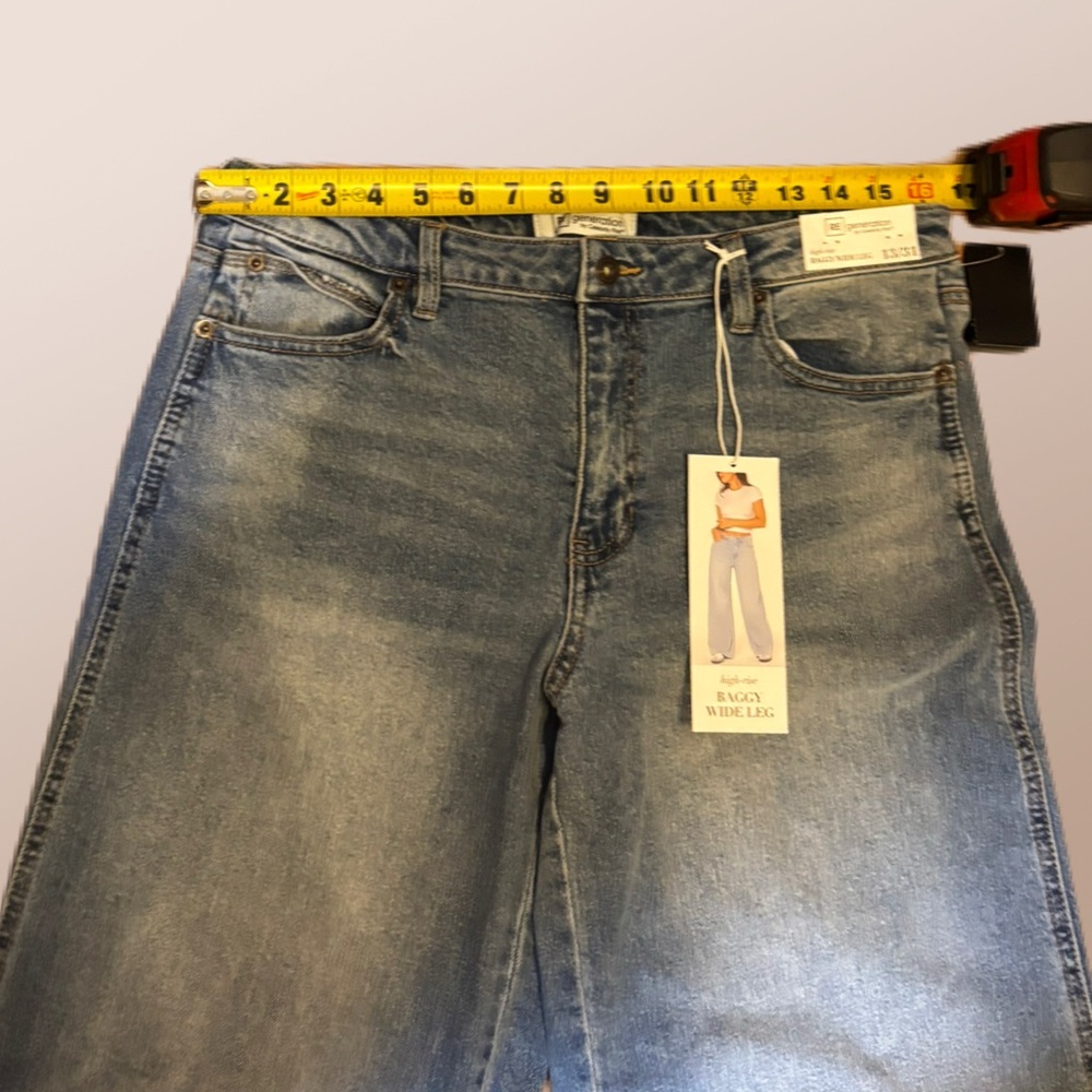 NWT Celebrity Pink REgeneration High Rise Baggy Wide Leg Jeans 13/31 - Picture 7 of 11